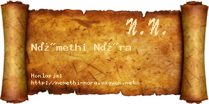 Némethi Nóra névjegykártya