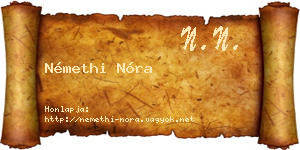 Némethi Nóra névjegykártya